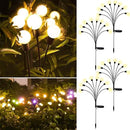 Solar Firefly Lights 4 Pack 32 LED Lights 2 Lighting Modes for Garden, Patio and Yard Solar-Powered LED Lights (Warm White) by GreenHaven Gardens