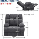 Oversized Swivel Rocker Recliner Chair Set of 2 for Adult, Rock Recliner for Big Man, Extra Wide Manual Recliners, Overstuffed Soft Rocking Sofa Chair,Light Grey by CozyNest Decor