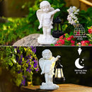 Goodeco Cherub Statue with Solar Lantern - Angel Statue for Garden Patio Yard Porch Lawn Outdoor Decor, Angel Figurines Memorial Spiritual Gifts by GreenHaven Gardens