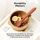 KeaBabies Silicone Baby Spoons, Self Feeding 6-12 months - 3-Pack Baby Weaning Eating Utensils,Toddler First Food Training Spoon,Infant,Kids Feeding Supplies Essential Set,Dishwasher-safe (Terracotta) by TinyTreasures Baby Boutique