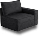 HOOOWOOO Modular Sectional Sofa Couch,Matching Free Combination Cloud Couch Right Arm Chair(Black Corduroy) by CozyNest Decor