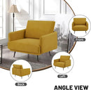 Oversized Accent Chair Set of 2 for Living Room Chairs Reading Arm Chair Comfy Modern Single Sofa Side Chairs with Metal Legs & Soft Cushion for Bedroom, Balcony,Waiting Room (Velvet, Amber Yellow) by CozyNest Decor