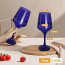Purple Wine Glasses Set of 6-14oz Long Stem Wine Glass, Pretty Crystal Glassware, Hand Blown Goblets Drinkware, Unique Stemware Wine Glass Holiday Gift Set by CozyNest Decor