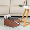TheWarmHome Decorative Basket Rectangular Fabric Storage Bin Organizer Basket with Handles for Clothes Storage (Brown,Large-3Pack,15.7L*11.8W*8.3H) by TinyTreasures Baby Boutique