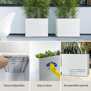 Metal Rectangular Planter, 35.5"x 10"x 28" White Planter Box for Outdoor, Easy Installation Galvanized Steel Planter with Drainage Holes, Outdoor Planter for Porch/Patio/Garden by GreenHaven Gardens