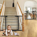 Cumbor 2 Pack 29.7-46" Baby Gate for Stairs, Mom's Choice Awards Winner-Auto Close Dog Gate for doorways, Easy Install Pressure Mounted Pet Gates indoor, Easy Walk Thru Wide Safety Gate for Dog, Black by TinyTreasures Baby Boutique