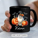 Personalized Turkish Angora Wearing Witch Hat Mug 11oz 15oz, Halloween Turkish Angora Coffee Cup with Custom Name, Cat Pumpkins Ceramic Mug for Halloween, Cat Pet Black Cup Gift for Pet Lover by TinyTreasures Baby Boutique