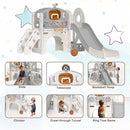 XJD 8 in 1 Toddler Slide Set, Kids Slide for Toddlers Age 1+, Toddler Climber Slide PlaySet with Basketball Hoop and Ball,Outdoor Indoor Playground for Toddlers 1-3 (Beige Grey, 8 in 1) by TinyTreasures Baby Boutique