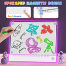 Rechargeable LED Note Board with 7 Colors, Doodle Glow Drawing Lumi Board for Kids with 4 Magnet and Invisible Stand, Light up Acrylic Dry Erase Board with 7 Markers & Tracing Paper (11.8"X9.8") by TinyTreasures Baby Boutique