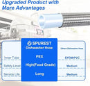 Dishwasher Installation Kit - 6 FT Stainless Steel Dishwasher Hose with 3/8" Compression Connections,Food Grade PEX Inner Tube Dishwasher Water Supply Line with Elbows,Adapters and 6 FT Power Cord by CozyNest Decor