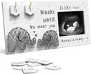 Baby Sonogram Picture Frame w/ Baby Countdown Weeks - Standard 4x3 Ultrasound Photo - Pregnancy Announcements Ideas - Gender Reveal - New Mom Expecting Parents Keepsake by TinyTreasures Baby Boutique