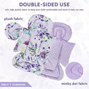 Infant Car Seat Insert and Strap Covers, Very Soft Car Seat Head Support Baby Girl Boy, Reversible Newborn Carseat Insert Cushion Fits for Stroller, Baby Swing, Bouncer (Purple Floral) by TinyTreasures Baby Boutique