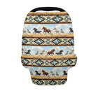 Binienty Car Seat Covers Canopy Cover for Babies, Western Aztec Horse Nursing Carseat Canopy Multifunction Breastfeeding Covers Fits Stroller, High Chair, Shopping Cart by TinyTreasures Baby Boutique