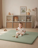 Blissful Diary Vegan Leather Baby Play Mat, 50x50 Thicken Foam Cushioned & Waterproof Playpen Mat for Infants and Toddlers, Stylish and Just Wipe-Clean Playmat for Baby Play on Floor, Light Green by TinyTreasures Baby Boutique