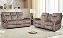 EBELLO 2 Pieces Manual Reclining Couch Furniture Set for Living Room, 2 Seat Loveseat and a 3 Seater Sofa, Vintage Rivet Mid-Century Design for Living Room, Brown by CozyNest Decor