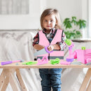 Kids Tool Set, Pink Toy Tool Set for Girls with Electric Drill, Hammer, Planer, Working Vest, Accessories and Storage Box, Construction Pretend STEM Toy Tool Kit for Toddlers Age 3 Years and Up by TinyTreasures Baby Boutique
