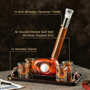 Golf Whiskey Decanter Set with 4 Golf Ball Shot Glasses, Unique Golf Gifts for Men Women, 750ml Golf Themed Liquor Dispenser, Golf Club Drink Dispenser for Bourbon, Scotch, Vodka, Tequila by CozyNest Decor