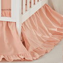 Brandream Baby Crib Bedding Set for Girls Boys Gender Neutral Boho Bohemian Farmhouse Chic Ruffle 6-Piece Nursery Bedding Set - 100% Cotton with Washed Craft Blush Pink Super Soft by TinyTreasures Baby Boutique