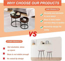Nesting Coffee Table Set of 2, Small Round Stacking Side Table Set with Metal Frame, Nesting Tables for Living Room Bedroom Office Balcony (Wood, 2) by CozyNest Decor