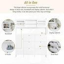 Ball & Cast Tipping Bucket 3-Tier Shoe Cabinet with 6 Flip Drawers and Storage Shelf,Entryway Hall Tree with Tempered Glass Doors and 4 Hooks,for Hallway,Mudroom,Living Room,White by CozyNest Decor