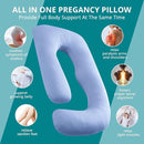 Sasttie Pregnancy Pillows for Sleeping, Jumbo U Shaped Cooling Full Body Pillow with Removable Cover, Pregnant Women Must Haves, Maternity Essential, Light Blue by TinyTreasures Baby Boutique