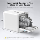 AIRMSEN Portable Countertop Dishwasher with 5L Water Tank, Mini Dishwasher with 14.6” Narrow & 20.1“ Deep Design, 9 Programs, 24H Delay Start & 360° Dual Spray, No Hookup Needed, C01, White by TinyTreasures Baby Boutique
