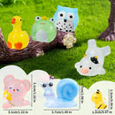 80 Pcs Luminous Mini Resin Animals 80 Styles Tiny Little Glow in The Dark Animal Figures to Hide Miniature Ducks Figurines for Party Favors DIY Fairy Garden Dollhouse Micro Landscape Aquarium Decor by GreenHaven Gardens