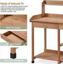 Yaheetech Potting Bench Outdoor Garden Work Bench Station Planting Solid Wood Construction for Horticulture w/Sink Drawer Rack Shelves Brown by GreenHaven Gardens