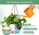 QCQHDU 2 Pack 10 inch Hanging Planters for Indoor Plants, Outdoor Hanging Baskets, Self Watering Pots with Drainage Holes & Removable Tray (White, 10 inch) by GreenHaven Gardens