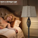 Luvkczc Vintage Floor Lamp with Cutout Design & Glowing Light - Resin Elegant Standing Lamp for Living Room, Bedroom, Office (Includes Bulb) by CozyNest Decor