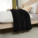 Longhui bedding Chunky Cable Knit Throw Blanket Lightweight Black 100% Organic Cotton Blanket for Sofa Couch Bed Baby Nursery, Rustic Shabby Chic Modern Farmhouse, 51” x 63” Give Laundering Bag by CozyNest Decor
