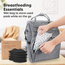Organic Nursing Pads - 14 Washable Viscose Derived from Bamboo Breastfeeding Pads, Wash Bag, Reusable Breast Pads for Breastfeeding, Nipple Pads for Breastfeeding Essentials(Midnight Black, L 4.8") by TinyTreasures Baby Boutique