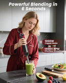 Immersion Blender Handheld 1000W, 3 in 1 Stick Hand Blenders for Kitchen with 20 Variable Speeds & Turbo, 304 Stainless Steel with Electric Whisk & Milk Frother Attachments for Soup, Puree & Emulsion by TinyTreasures Baby Boutique