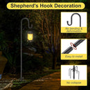 Decorative Shepherd Hooks for Garden, 94 Inch Weather-Resistant Steel – 5 Fork Base Design for Hanging Flower Baskets, Wind Chimes, String Lights – Elegant Scroll Top – Black by GreenHaven Gardens