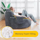 Giant Bean Bag Chair, Oversized Bean Bag Chairs for Adults and Kids, Gaming Chair Stuffed Memory Foam | Storage | Non-Slip, Removable Bean Bag Sofa Comfy Chair for Bedroom, Livingroom (Grey) by CozyNest Decor