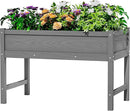 HDPE Raised Garden Bed with Legs, Outdoor Weather-Resistant Elevated Planter Box Stand for Seeds, Herbs, Flowers, Vegetables (Grey) by GreenHaven Gardens