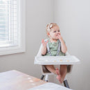 Regalo High Chair for Babies and Toddlers, Easy to Clean, Sturdy Award Winning Brand, Removable Oversized Tray with Cup Holder, Five Point Harness, White by TinyTreasures Baby Boutique