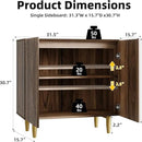 65 Inch Fluted TV Stand, Mid Century Modern Entertainment Center with Storage Cabinets & Adjustable Shelves, Media Console TV Credenza for Living Room, Dining Room, Hallway, Walnut by CozyNest Decor
