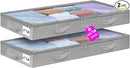 punemi Under Bed Storage Containers, Below 4 Inches Tall Low Profile Underbed Storage, NO STRUCTURE, Soft Foldable Underbed Cloth Storage Bags, Zipper Blanket Storage Container, 2Pack, 20x40x3.7in by CozyNest Decor