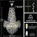 H61'' Modern Silver K9 Crystal High Ceiling Chandeliers, 23-Lights Staircase Chandeliers,Large Crystal Tree Branch Chandelier, D40'' Foyer Chandelier,for Living Room,Entryway by CozyNest Decor