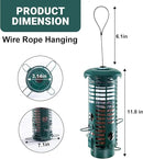Squirrel Proof Bird Feeder Metal Mesh for Outdoors Hanging,Weight Activated Weatherproof Wild Bird Feeders with Finch Cardinal Chickadee,Large Capacity(Green) by CozyNest Decor