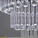 D32''X H100'' Large Crystal Chandelier Lighting, Modern LED Round Raindrop Flush Mount Ceiling Light Fixture for Hotel Staircase Hallway Modern Crystal Chandelier Suitable for Sloping Ceiling by CozyNest Decor