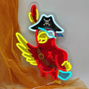 Pirate Parrot Neon Light - Pirate LED Light Wall Decor Ideal for Pirate Party Decorations Gifts for Friends by CozyNest Decor