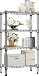1000 lbs 4 Tier Shelf Metal Storage Shelves Wire Rack Closet Organizers for Garage Kitchen Bathroom Laundry Chrome 11.8" D x 25.6" W x 45.5" H by CozyNest Decor