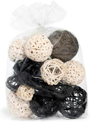 ANDALUCA Decorative Balls Bag Bowl Filler Home Decor (Black & White) by CozyNest Decor