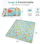 Picnic Blanket Extra Large 79" x 79", Washable Picnic Blankets, Camping Blanket with Portable Handle & Shoulder Strap - SummerFruits by TinyTreasures Baby Boutique