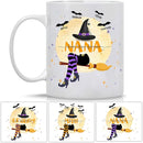 Personalized Witch Mug for Nana - Kids Names, 11 or 15 Oz Coffee Cup - Fall Gift for Her by TinyTreasures Baby Boutique