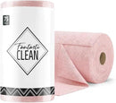 Fantasticlean Microfiber Cleaning Cloth Roll -75 Pack, Tear Away Microfiber Towels, 12" x 12", Reusable, Washable, Scratch Free, Ultra Absorbent Dish Rags for Car, Home, Garage or Shop (Pink) by CozyNest Decor