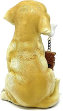 Nature's Mark Labrador Retriever Dog Puppy Statue with Welcome Sign Resin Garden Statue Decor 6.7" H by GreenHaven Gardens