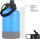 Drinco Stainless Steel Water Bottle Spout Lid Vacuum Insulated Double Wall Water Bottle Wide Mouth (64oz 40oz 32oz 22oz 18oz 14oz) Leak Proof Keep Cold Sport Camping Hiking (64 oz, 64oz Royal Blue) by CozyNest Decor